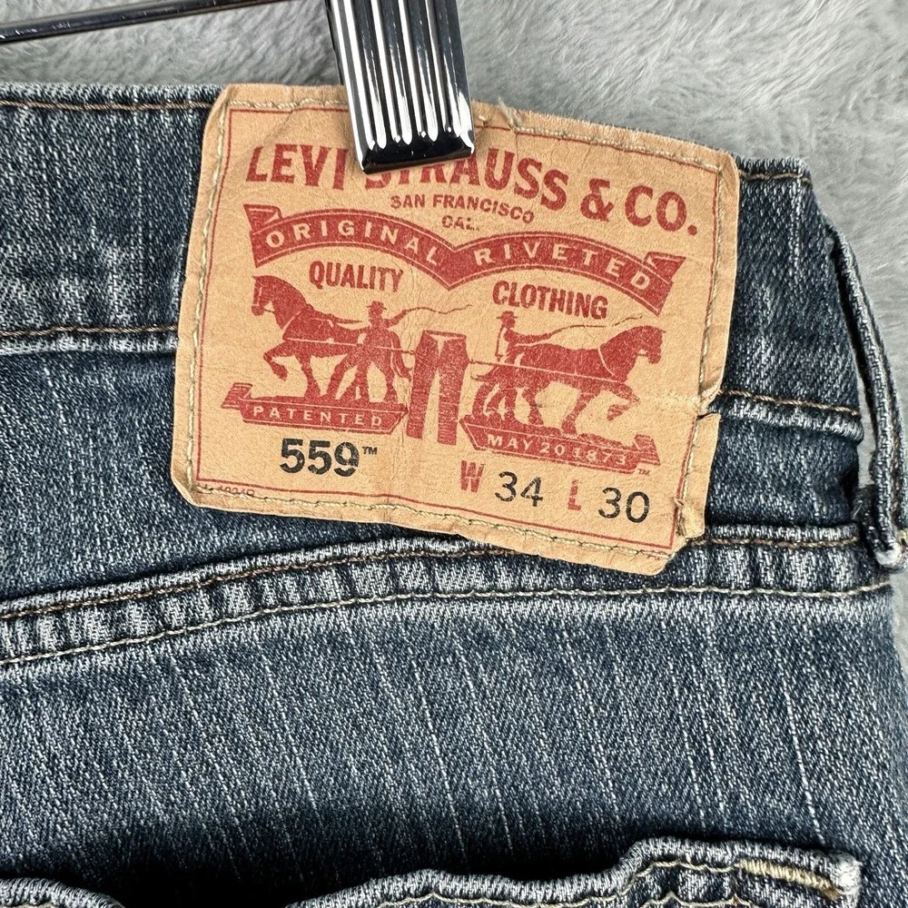 Levi's 559 Men's Blue Stretch Jeans Size 34x30 Relaxed Fit Denim‎